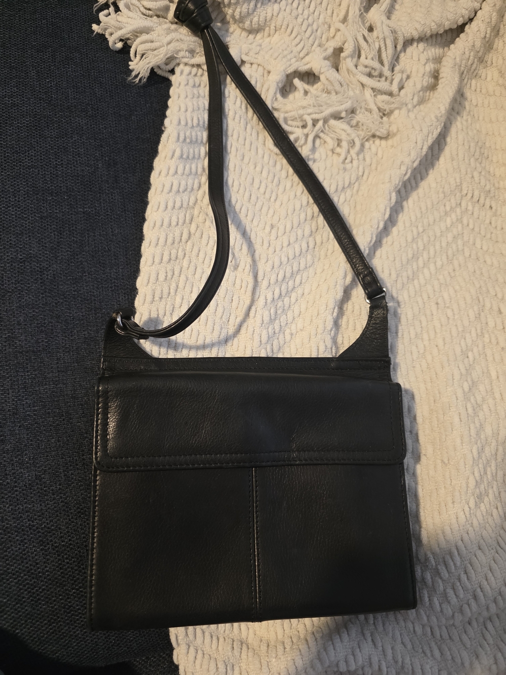 Fossil Black Leather Crossbody Bag
